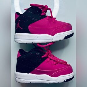 Air Jordan Flight High Top Sneakers Blk/Pink Baby Girl Size 4